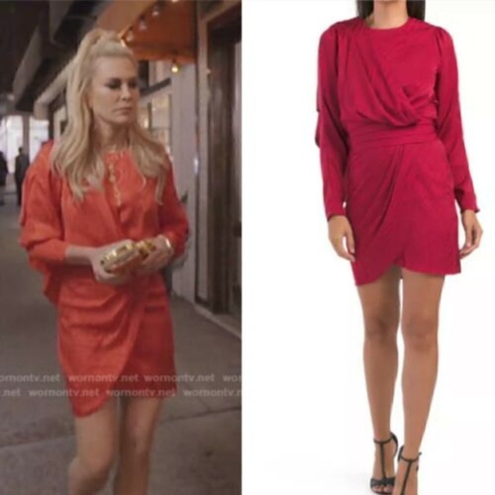 New Ronny Kobo Shanaya Draped Zebra Jacquard Burgundy Red Mini Dress Small